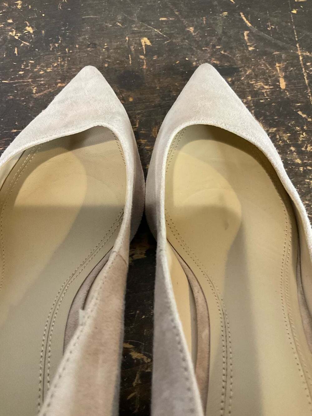 Marc Fisher LTD Zala Suede Pointed Toe Block Heel Pump in Light Natural Size 11M - Picture 10 of 10